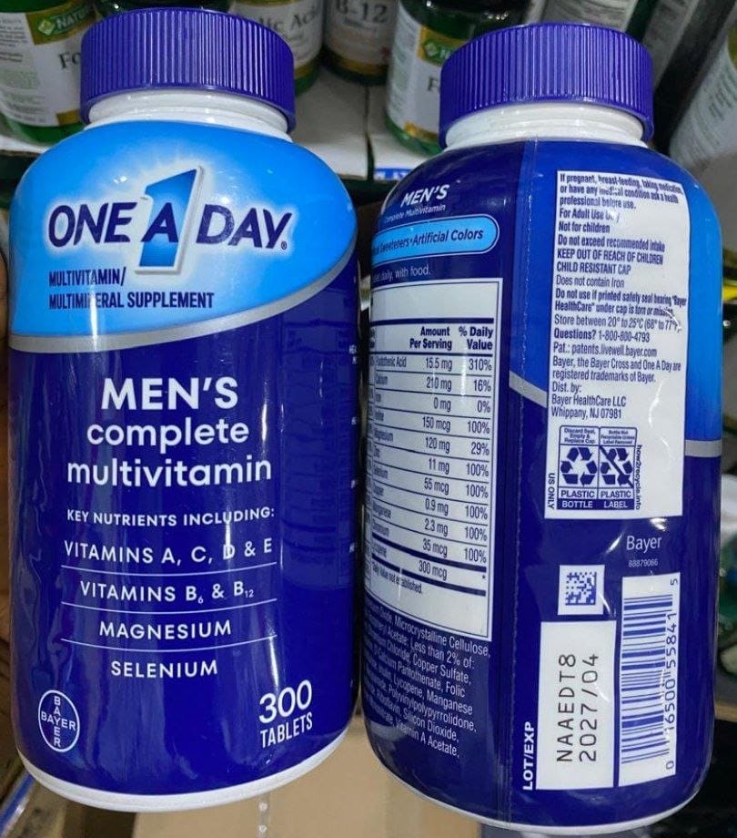 One A Day men's complete multivitamin (300 tabs)